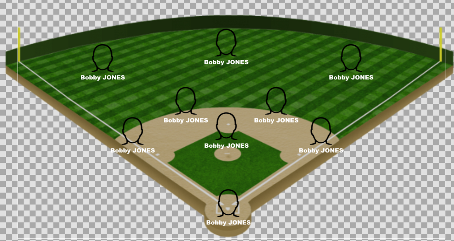 Baseball Starting Lineup Field Graphic ANIMATED