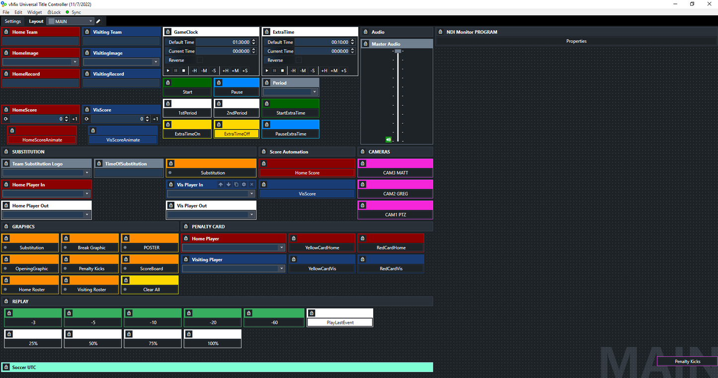 Soccer vMix UTC Controller